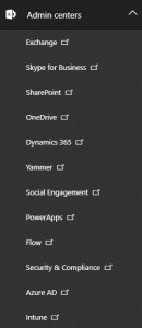 Office 365 Admin Centers